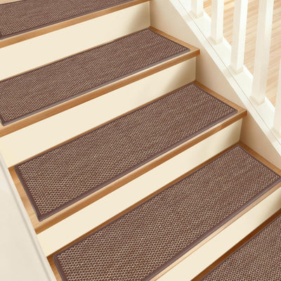 Alfombras antideslizantes peldaños madera 8x30pulg set 4