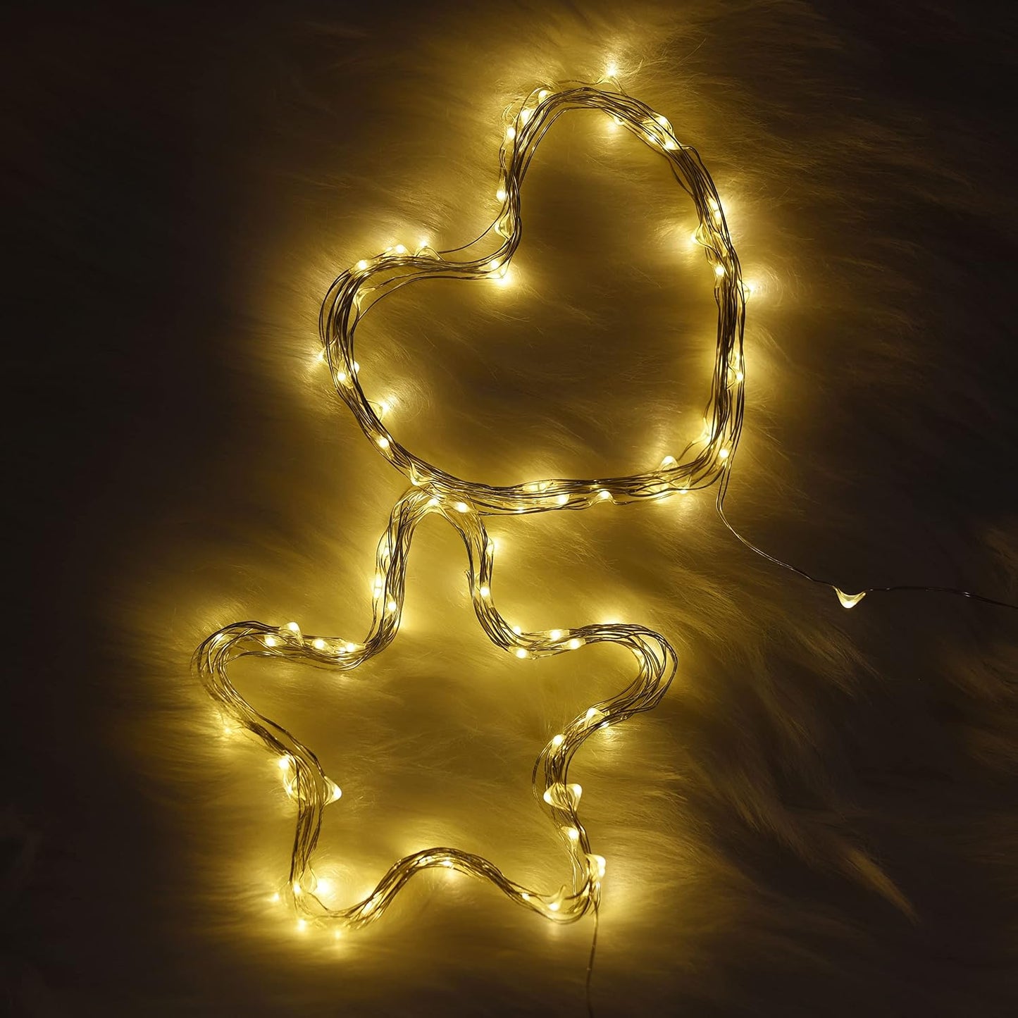 Guirnalda luces LED USB 100 bombillas 16" alambre plateado