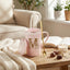 Taza café personalizada con letra M 14oz rosa con tapa