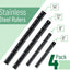 Juego 4 Reglas Acero Inox 6-14pulg Negra