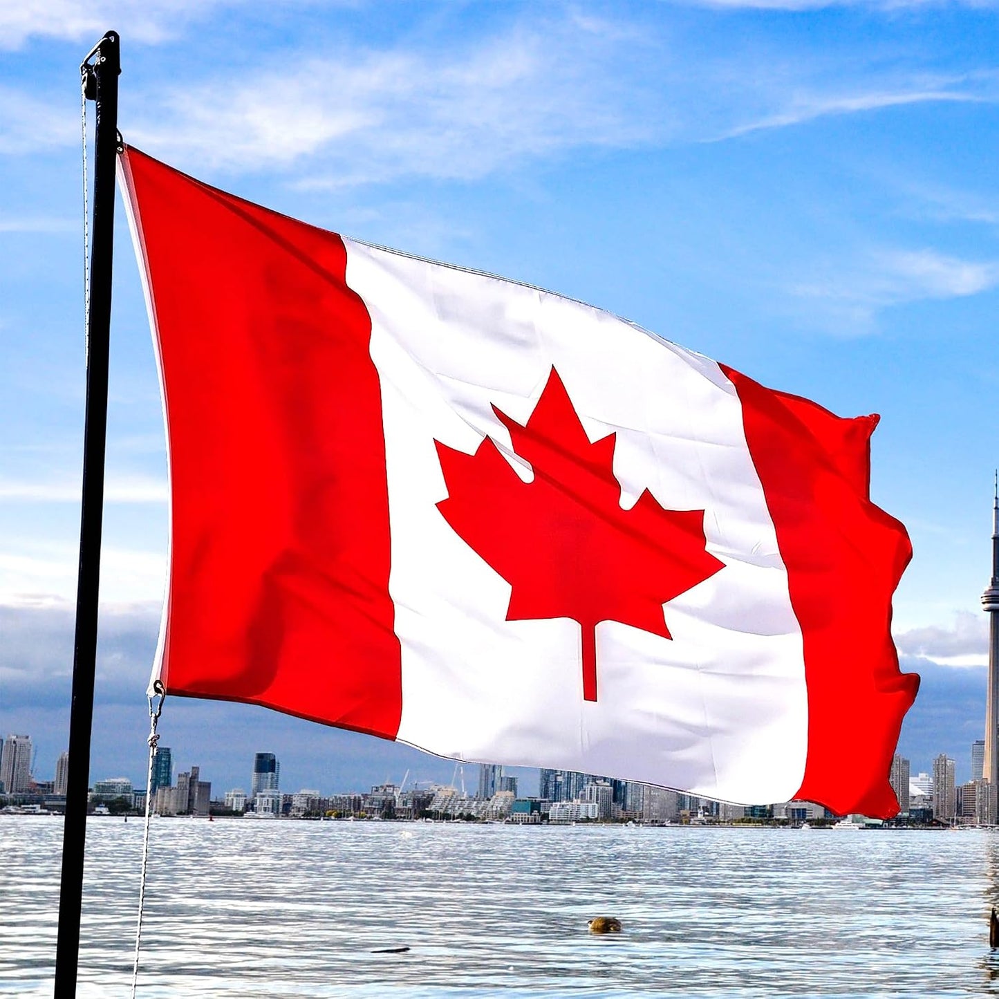 Bandera Canadá 4x6pulg doble cara resistente color vivo