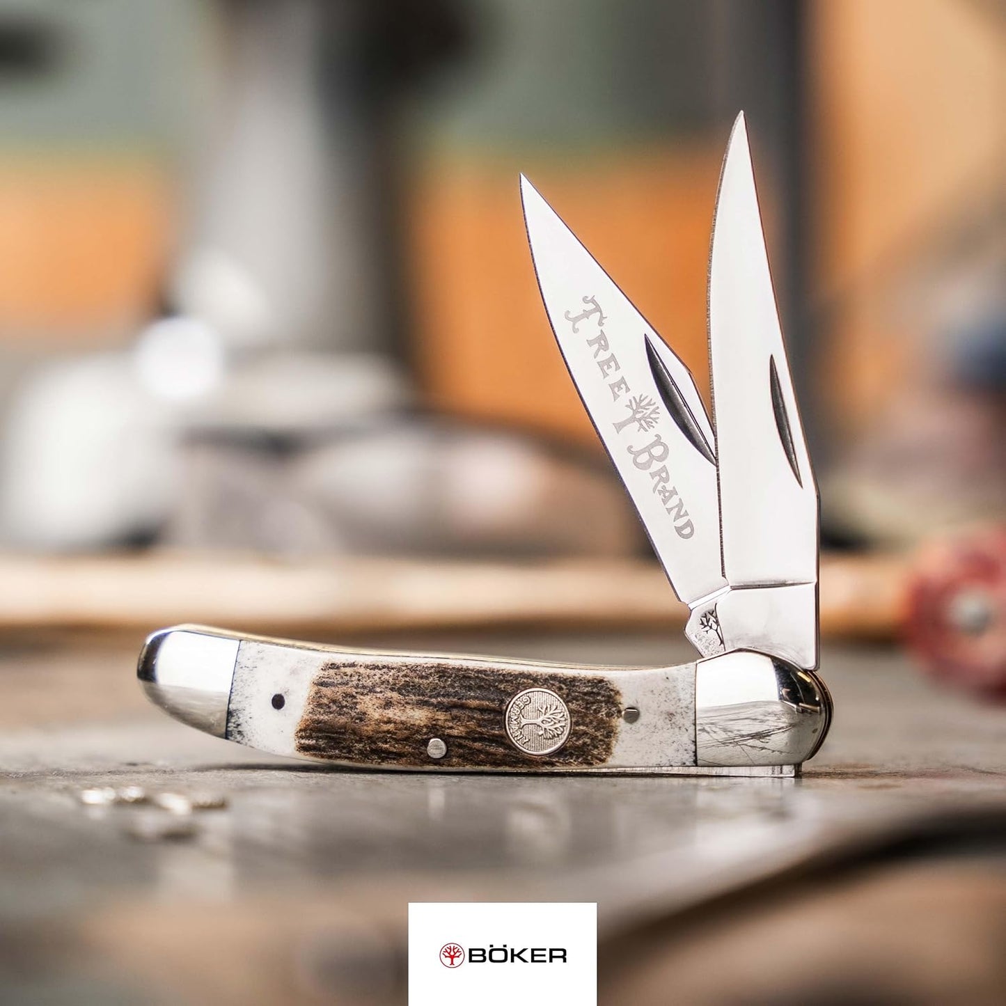 Cuchillo bolsillo 3.75pulg ciervo auténtico fabricado
