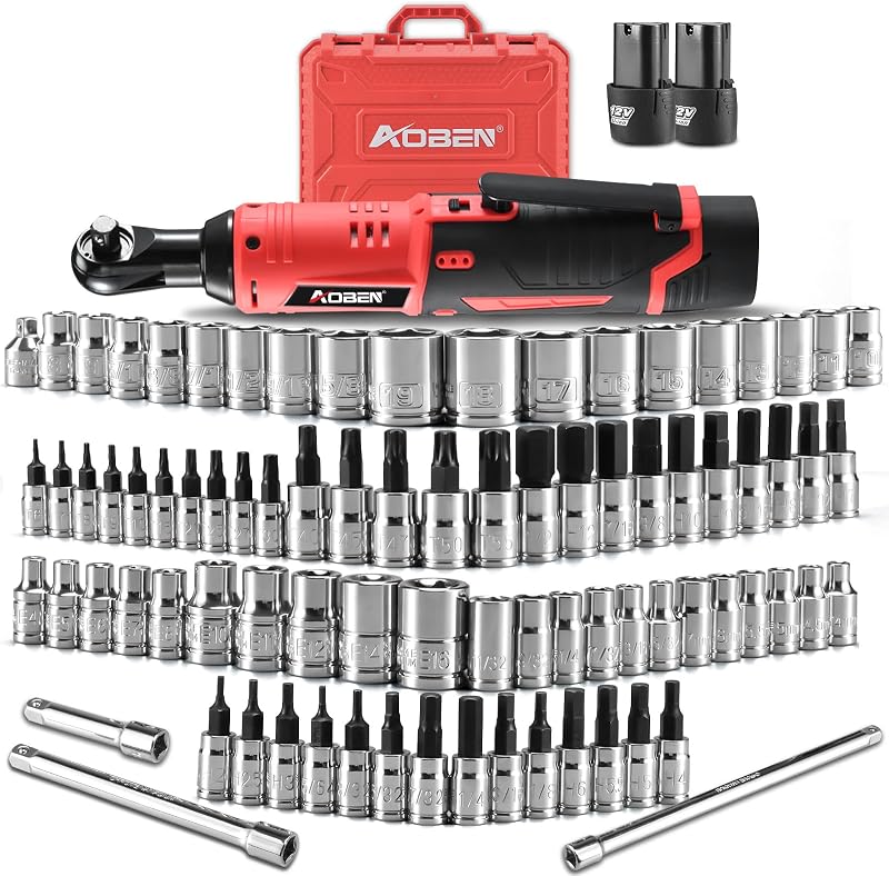 Llave eléctrica inalámbrica 12V con set 83 pzas 1/4-3/8