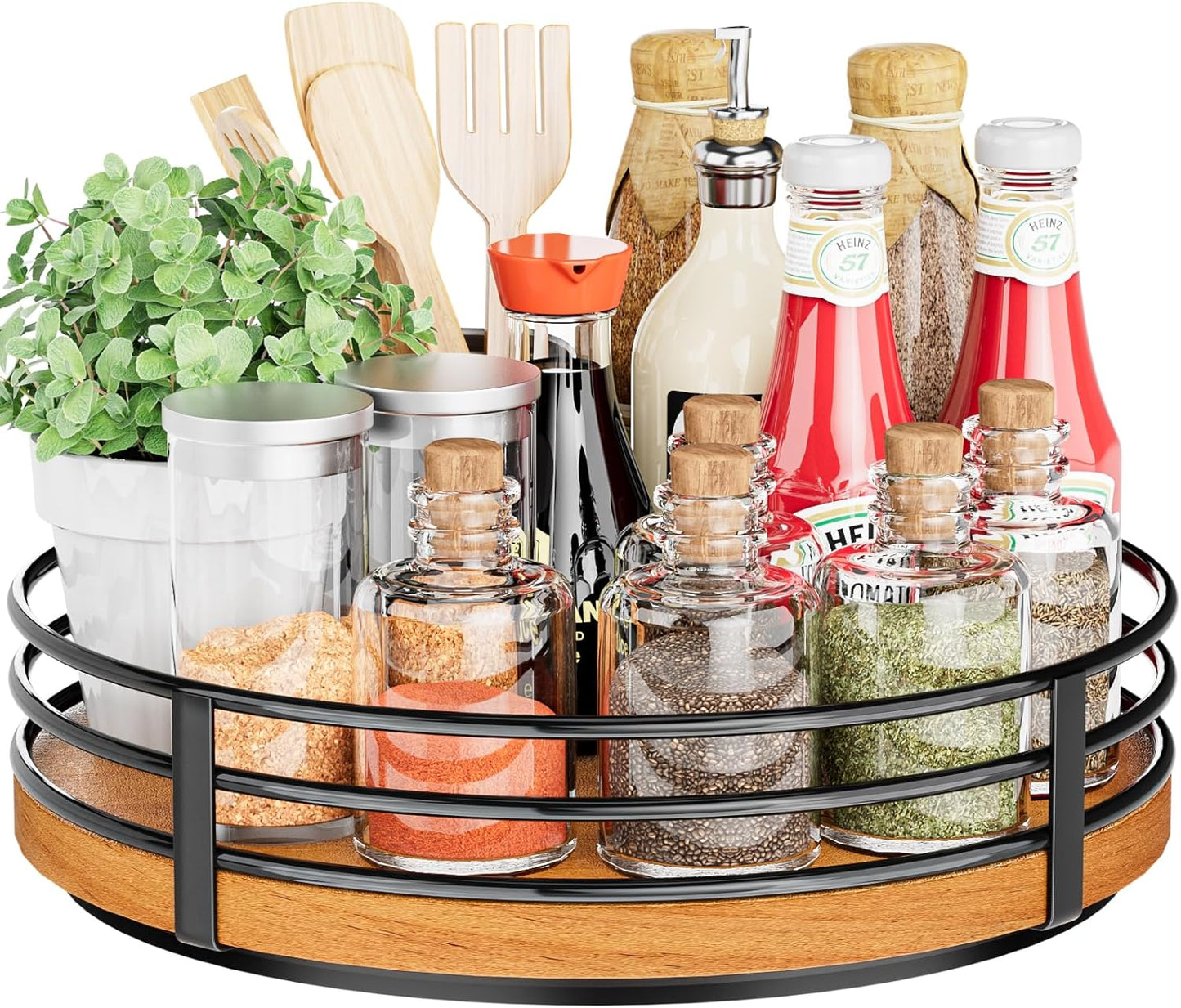Organiz. giratorio madera 11" para cocina despensa