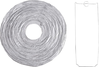 6 Faroles Redondos Papel Decoración Fiesta Plata 16pulg
