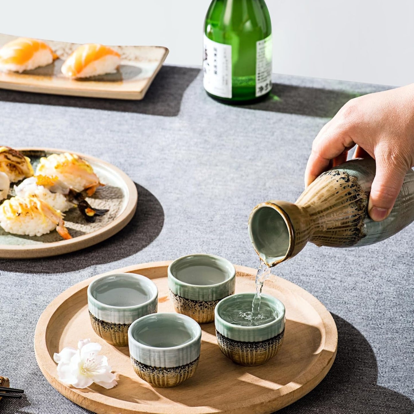 Set 5 Tazas Sake Cerámica Tradicional Japonesa