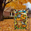 Bandera jardín calabaza otoño estilo vitral doble cara rústica