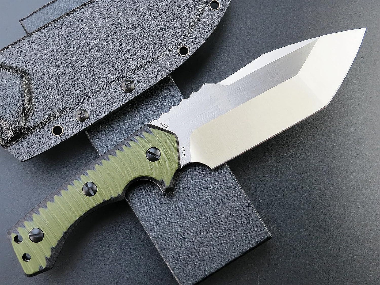 Cuchillo fijo dc53 acero dos tonos g10 mango completo edc