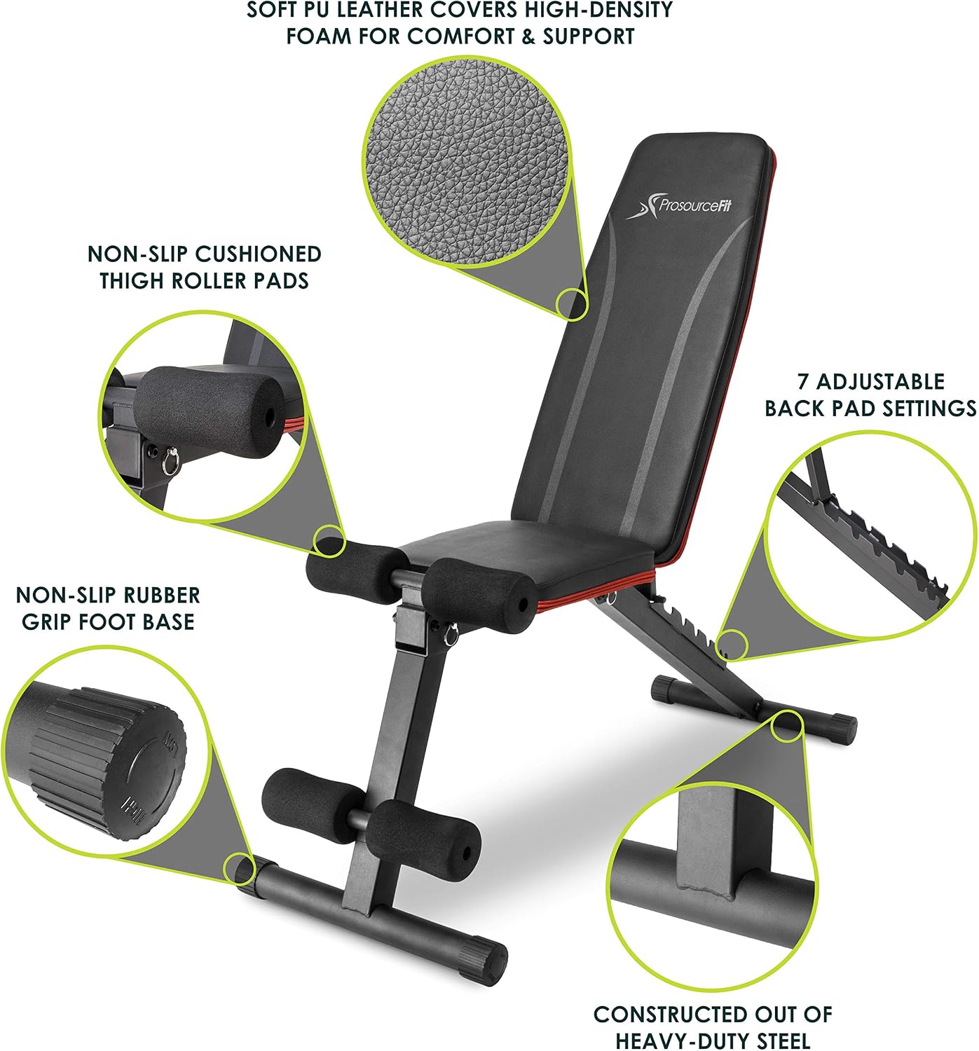 Banco de peso para entrenamiento completo en casa y gimnasio