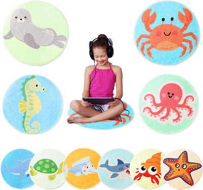 10 Alfombras Circulares Niños 16pulg para Aula Juegos