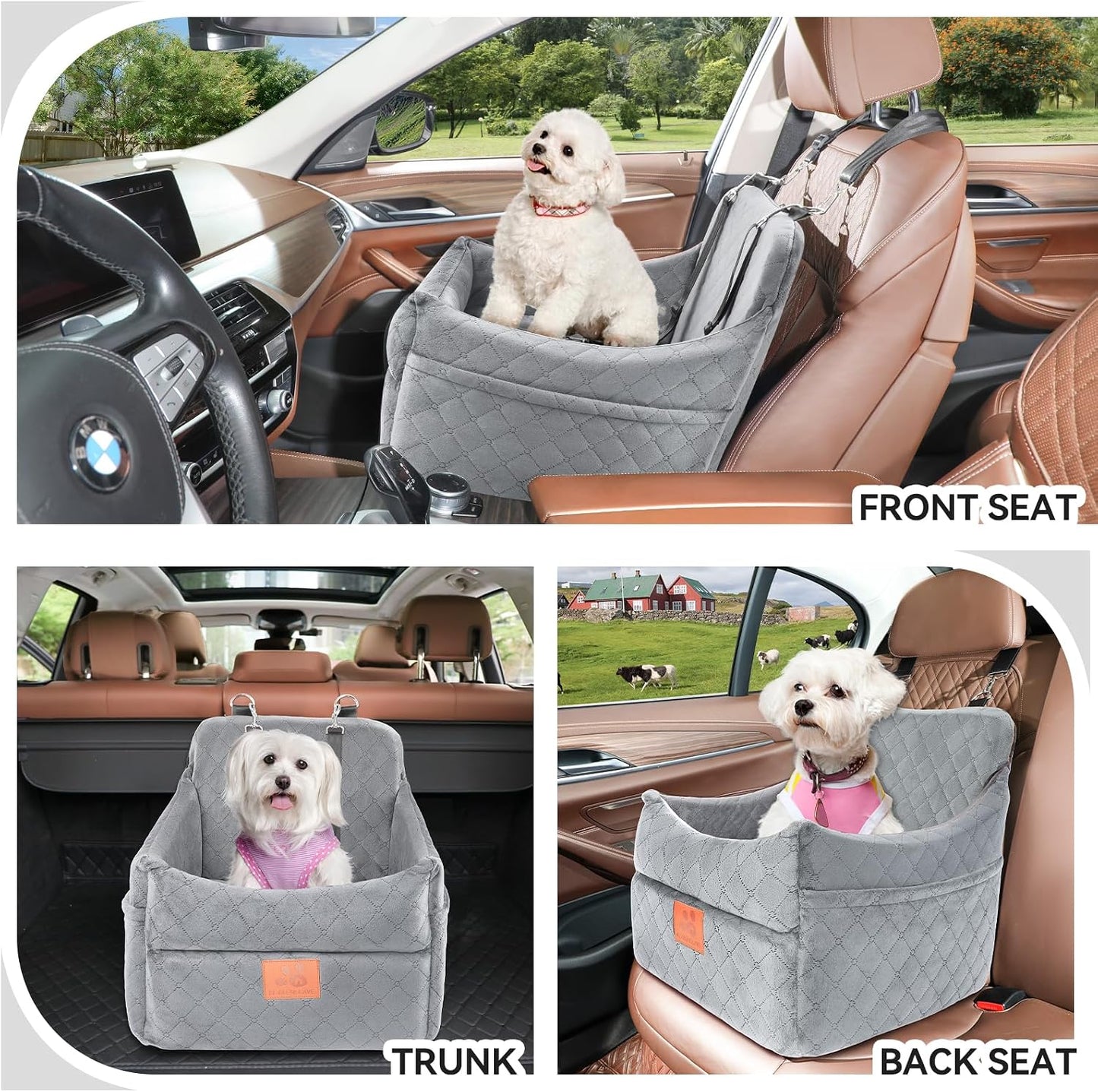 Asiento automóvil perros cojín grueso desmontable