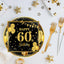 Juego 60 Platos 7pulg Tenedores Servilletas Negro Dorado Niños