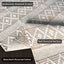 Alfombra bohemia beige y blanca 2x5ft tejida a mano lavable