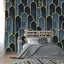 Papel pintado texturizado geométrico dorado 154x105"
