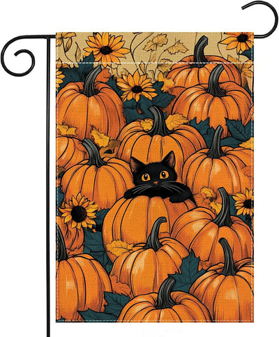 Bandera jardín otoño 12x18pulg doble cara hojas arce girasol