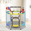 Trampolín 55" para niños con red seguridad y aro baloncesto