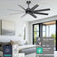 Ventilador techo 60pulg negro 8 aspas control remoto motor CC