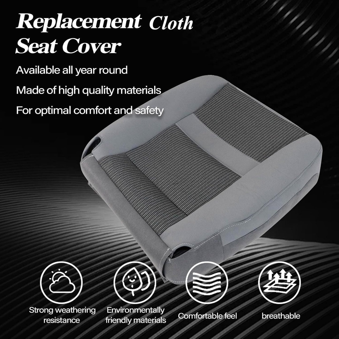 Funda asiento tela cojín espuma gris comp Dodge Ram