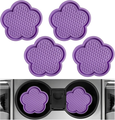 4 Pzas Posavasos Coche Flor PVC Antideslizante
