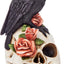 Estatua Cráneo Gótico Día de los Muertos Cuervo y Rosas