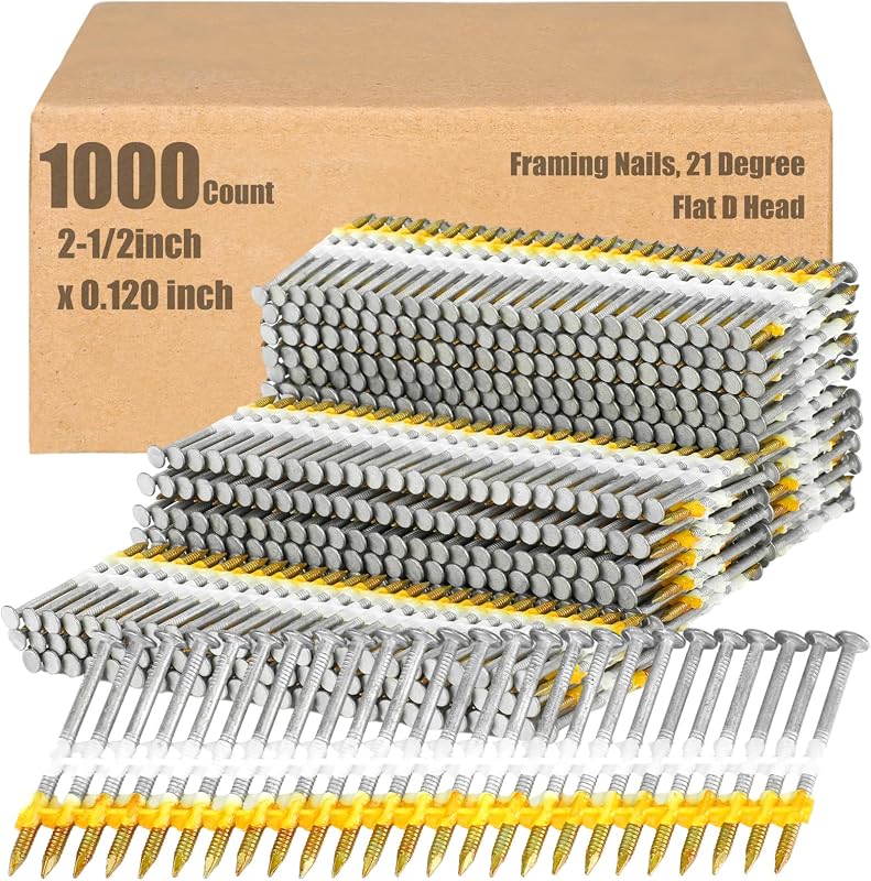 Clavos para marcos 21 grados cabeza plana D galvanizados