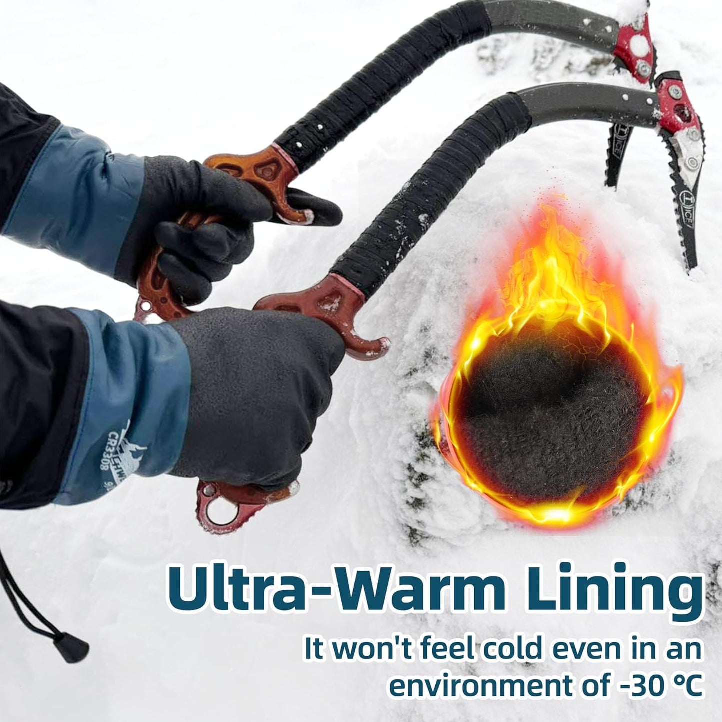 Guantes trabajo invierno impermeables poliuretano