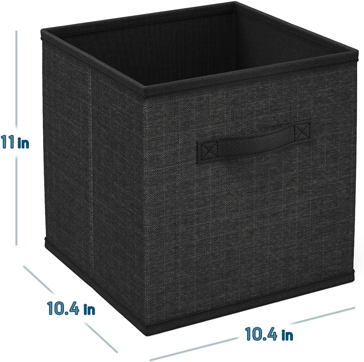 6 Cubos Tela Plegables 11" Negro para Dormitorio