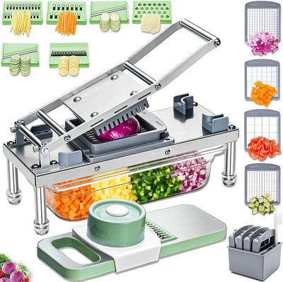 Picador acero inox 10 cuchillas con contenedor