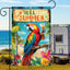 Bandera jardín doble cara hello summer 12x18pulg tropical