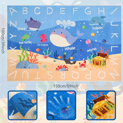 Alfombra educativa antiderrap para niños 3x4ft sala set