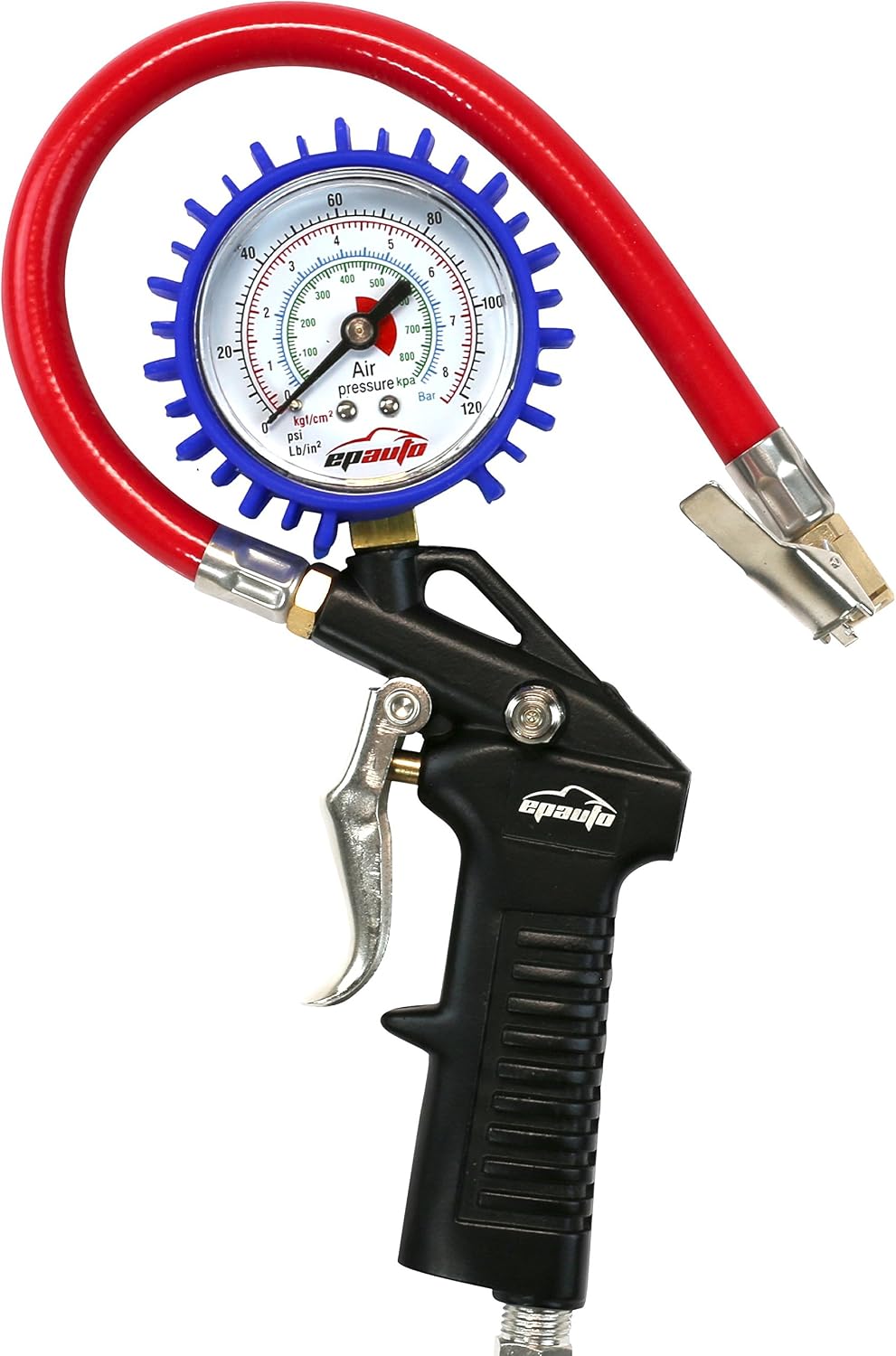 Medidor inflador neumáticos 120 PSI con manguera y conector