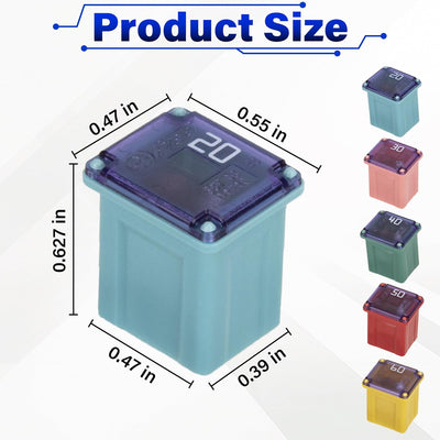 Set 10 Fuses Automotrices 20A-60A para Coche SUV Camioneta
