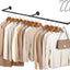 Perchero tubo 66" pared riel hierro desmontable