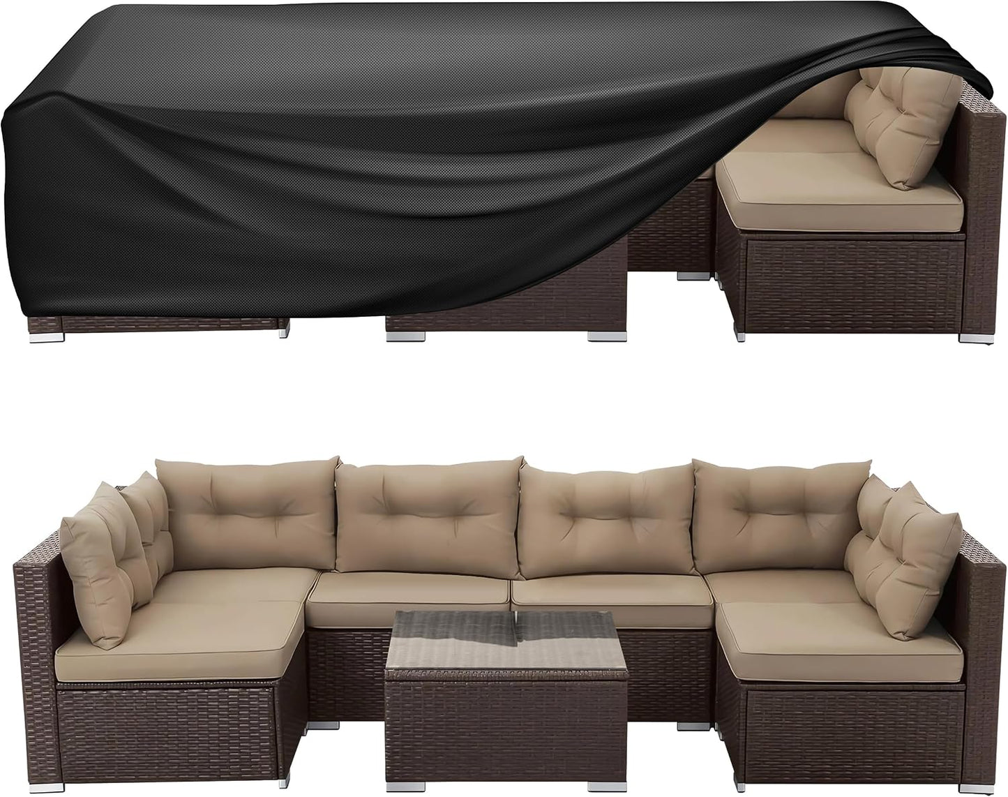 Fundas para muebles patio impermeables 74x47x28"