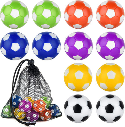 12 Pelotas Futbolín 1.41pulg Multicolor con Bolsa Negro
