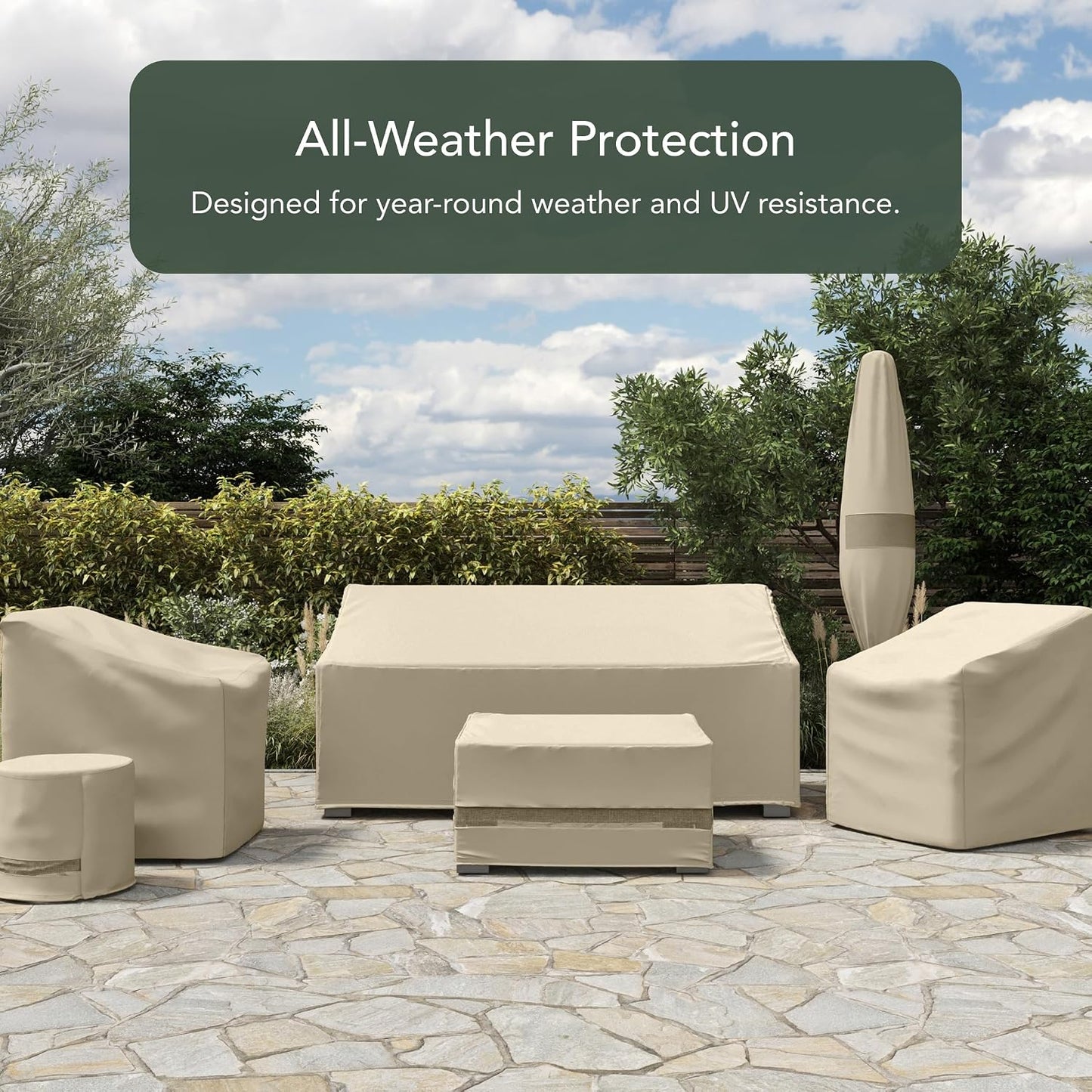 Funda silla patio poliéster 300D resistente agua
