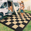 Alfombra exterior 8x10" impermeable ajedrez reversible