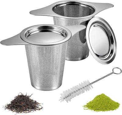 Infusor de té de acero inoxidable 304 con mangos dobles para teteras y tazas