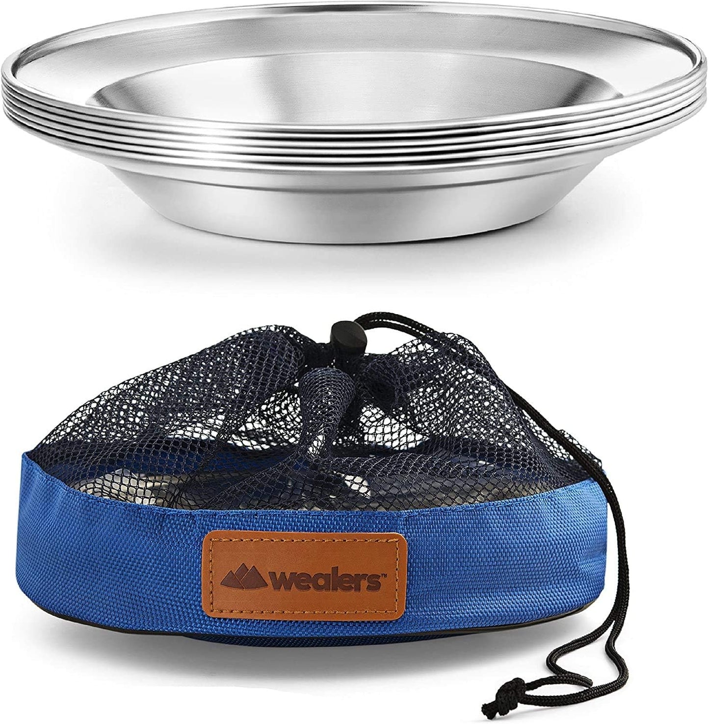 Set platos acero inox 8.5" sin BPA para campamento