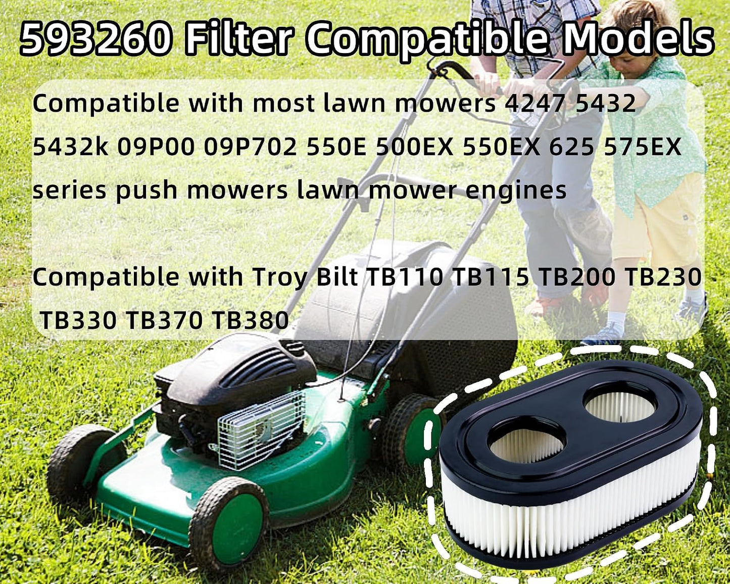 Filtro aire cortacésped comp TB110 12pzas