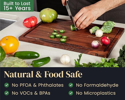Tabla cortar madera nogal 17x11pulg con aceite alimenticio