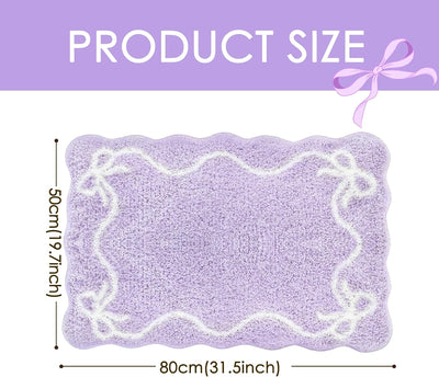 Alfombra baño lazo morado antideslizante 20x32pulg