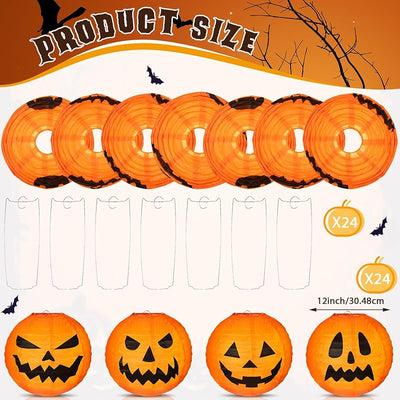 24 Globos Oculares Calabaza Halloween 12pulg Decoración