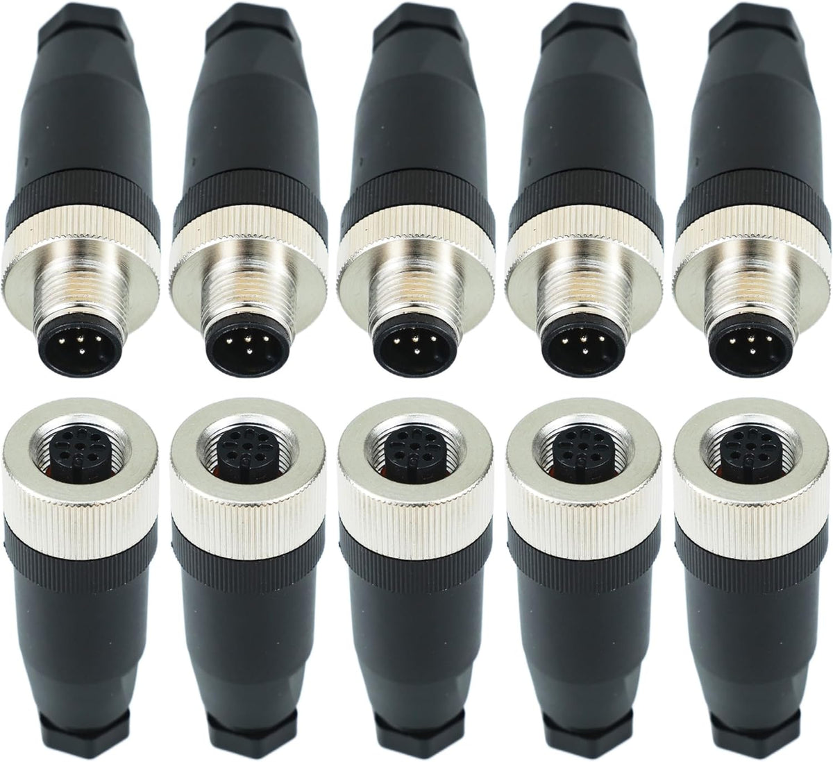 Conector M12 5 pines macho/hembra IP67 impermeable industrial