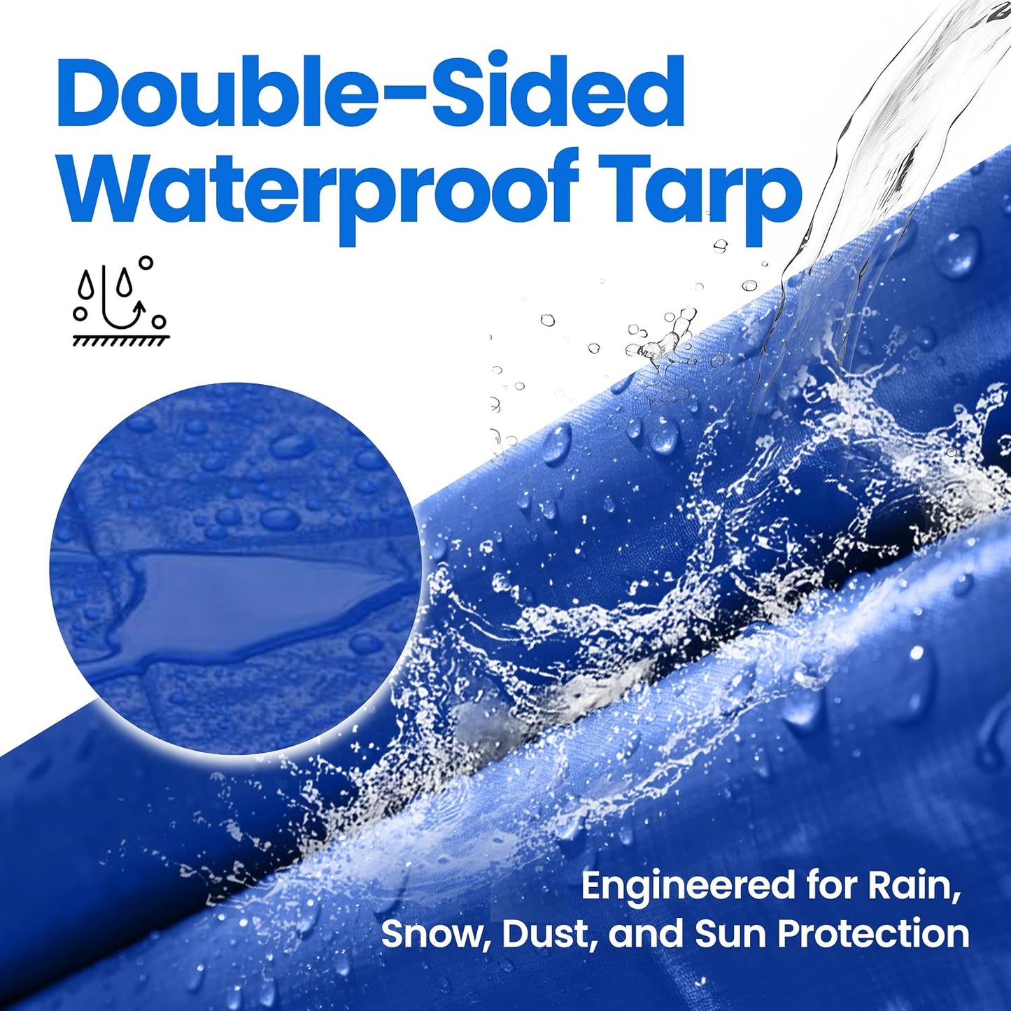 Lona impermeable duradera para camping jardín azul