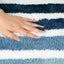 Alfombra baño náutica antideslizante 30x20pulg azul y blanco