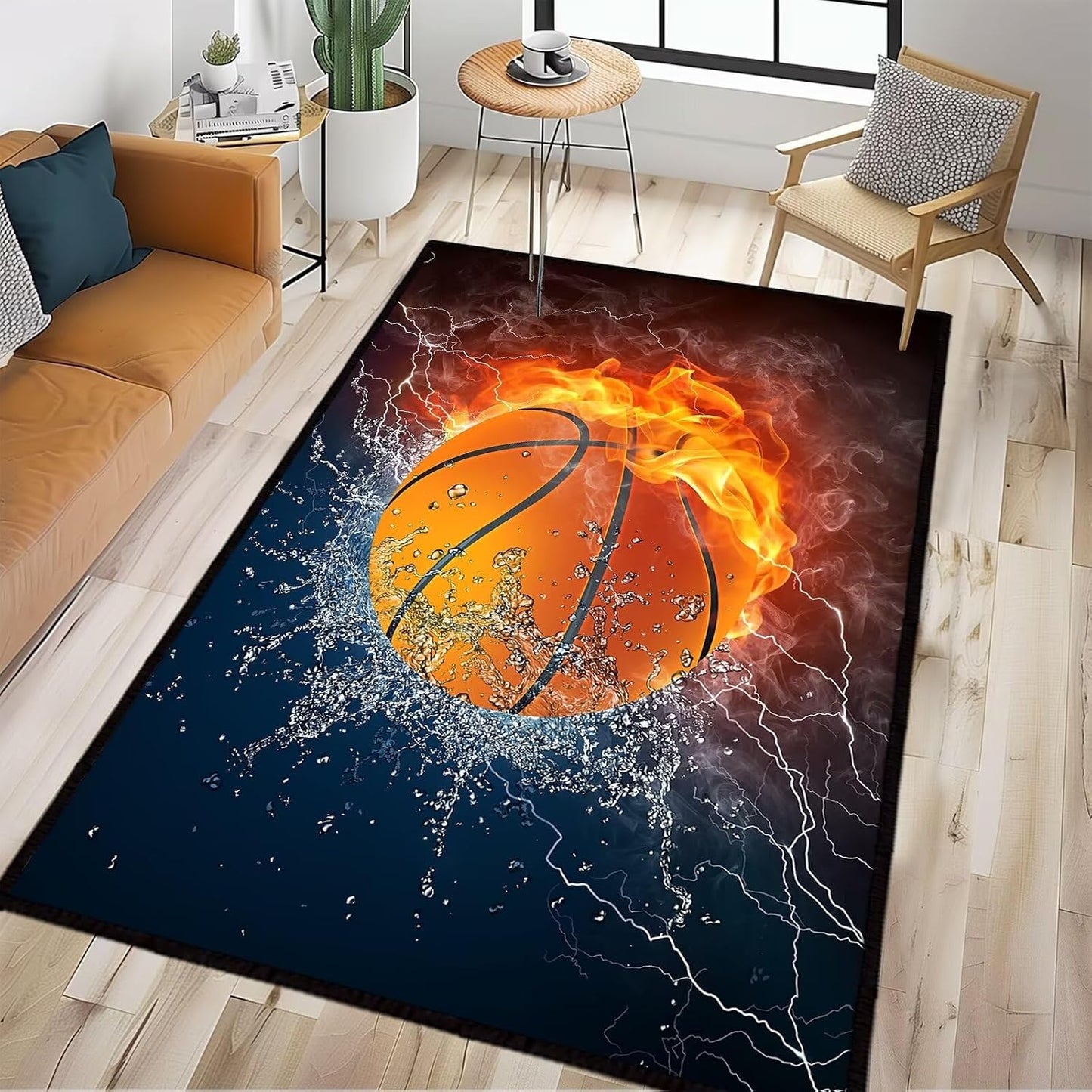Alfombra deportiva 5x7ft para dormitorio comedor antiderrap