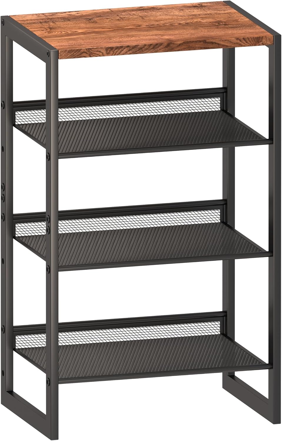 Zapatero estrecho 4 niveles madera acero 16.5x11.8x27.9pulg