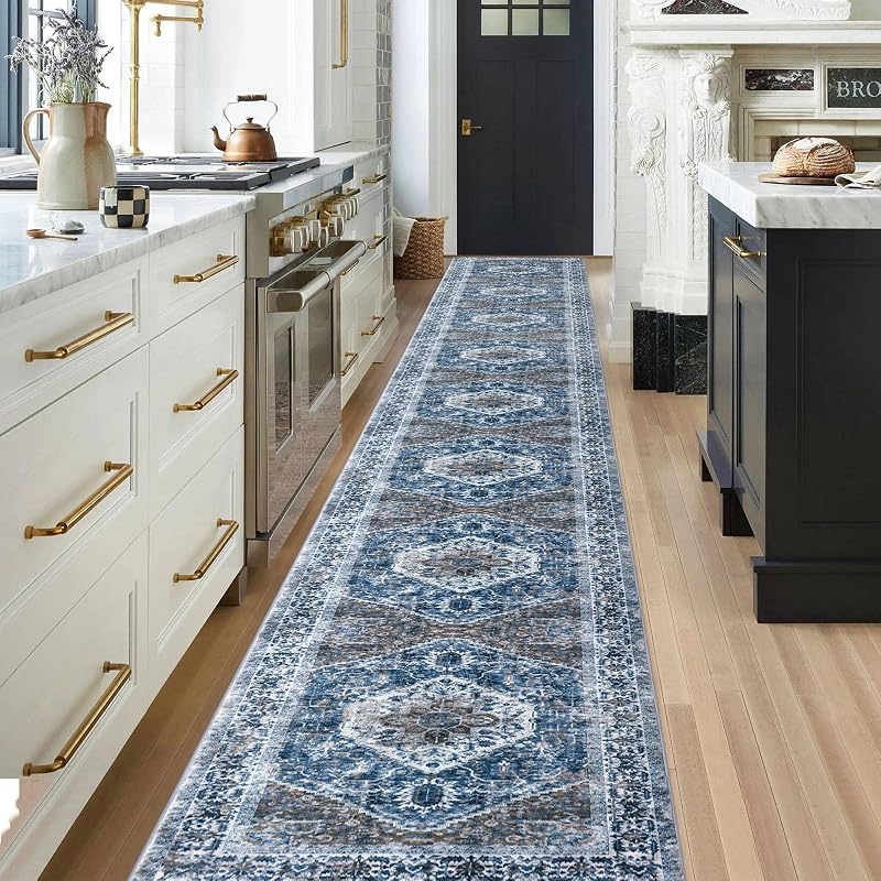 Tapete pasillo 2.6x20ft lavable estilo oriental lana