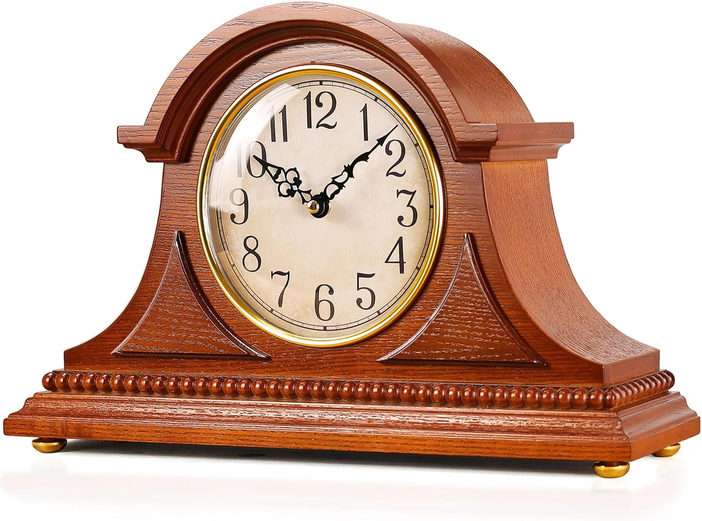 Reloj de repisa vintage con campana de hora marco madera